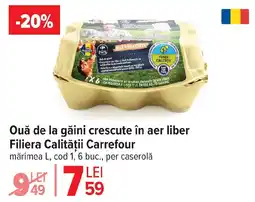 Ouă de la găini crescute în aer liber Filiera Calității Carrefour