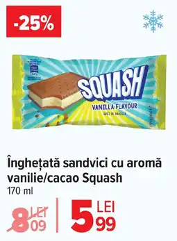 Carrefour Market Îngheţată sandvici cu aromă vanilie/cacao Squash Ofertă