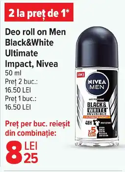 Deo roll on Men Black&White Ultimate Impact, Nivea