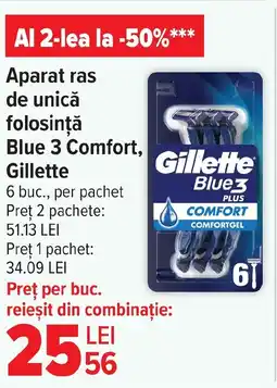 Aparat ras de unică folosinţă Blue 3 Comfort, Gillette