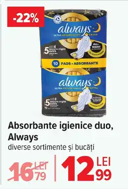 Carrefour Market Absorbante igienice duo, Always Ofertă
