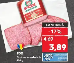 Kaufland FOX Salam sandwich Ofertă