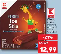 Kaufland Choco sticks Îngheţată ciocolată / vanilie Ofertă