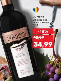 Kaufland DOMENII Vin rosu sec Fetească Neagră Ofertă