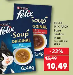 Kaufland FELIX MIX PACK Supe pentru Pisici miel vită pui Ofertă