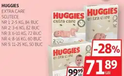 Auchan HUGGIES Extra care scutece Ofertă