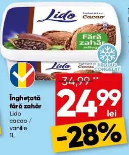 PROFI Îngheţată fără zahăr Lido cacao/ vanilie Ofertă