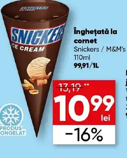 PROFI Îngheţată la cornet Snickers/M&M's Ofertă