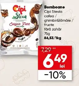 PROFI Bomboane Cipi Stevia cafea / ghimbir&lămâie / fructe fără zahăr Ofertă