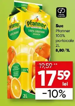 PROFI Suc Pfanner 100% portocale Ofertă