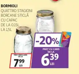 Auchan BORMIOLI Quattro stagioni borcane sticlă cu capac Ofertă