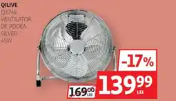 Auchan QILIVE Q.6746 Ventilator de podea silver 45w Ofertă