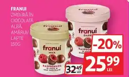 Auchan FRANUI Zmeură în ciocolată albă, amărui/ lapte Ofertă