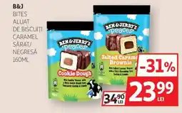 Auchan B&J Bites aluat de biscuiti caramel sărat/ negresă Ofertă