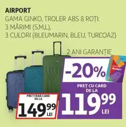 Auchan AIRPORT Gama ginko, troler abs 8 roţi Ofertă