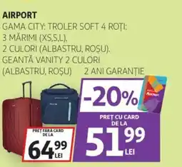 Auchan AIRPORT Gama city: troler soft 4 roţi Ofertă
