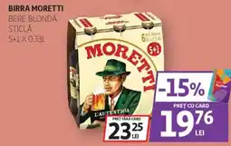 Auchan BIRRA MORETTI Bere blondå sticlă Ofertă