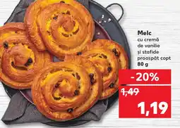 Kaufland Melc cu cremă de vanilie şi stafide proaspăt copt Ofertă