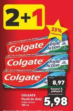 Kaufland COLGATE Pastă de dinți triple action 100 ml Ofertă