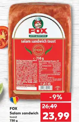 Kaufland FOX Salam sandwich toast Ofertă