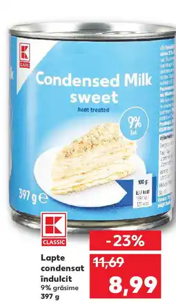 Kaufland Lapte condensat îndulcit Ofertă
