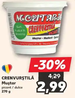 Kaufland CRENVURŞTILĂ Muştar picant / dulce Ofertă