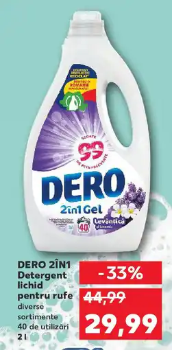 Kaufland DERO 2ÎN1 Detergent lichid pentru rufe Ofertă