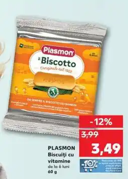 Kaufland PLASMON Biscuiți cu vitamine de la 6 luni 60 g Ofertă