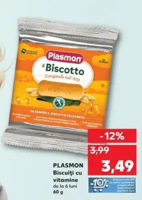 Kaufland PLASMON Biscuiți cu vitamine de la 6 luni 60 g Ofertă