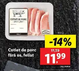 Lidl Cotlet de porc fără os, feliat Ofertă