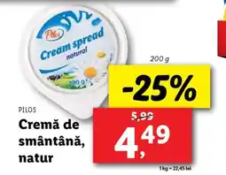 Lidl PILOS Cremă de smântână, natur Ofertă