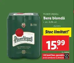 Lidl PILSNER URQUELL Bere blondă Ofertă