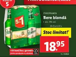 Lidl STAROPRAMEN Bere blondă Ofertă