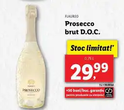 Lidl FLAUREO Prosecco brut D.O.C Ofertă