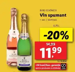 Lidl Burg Schöneck Vin Spumant Ofertă