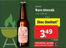 Lidl GRIVIȚA Bere blondă Ofertă