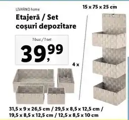 Lidl LIVARNO home Etajeră / Set coșuri depozitare Ofertă