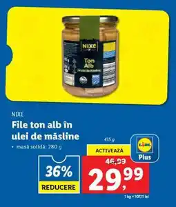 Lidl NIXE File ton alb în ulei de măsline Ofertă