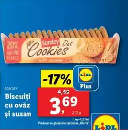 Lidl SONDEY Biscuiți cu ovăz și susan Ofertă