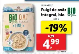 Lidl CROWNFIELD Fulgi de ovăz integral, bio Ofertă