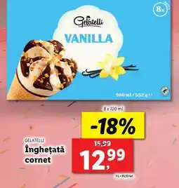 Lidl GELATELLI Înghețată cornet Ofertă