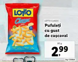 Lidl LOTTO CLASSIC Pufuleți cu gust de cașcaval Ofertă