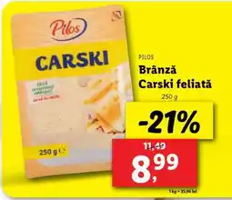 Lidl Brânză Carski feliată Ofertă