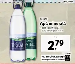 Lidl Apă minerală Tușnad Ofertă