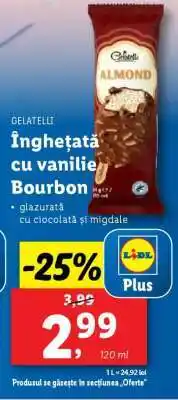 Lidl Gelatelli Înghețată cu vanilie Bourbon Ofertă