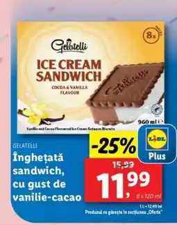 Lidl Înghețată sandwich, cu gust de vanilie-cacao Ofertă