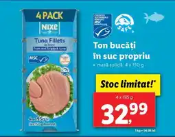 Lidl NIXE Tuna Fillets Ofertă