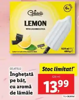 Lidl Gelatelli Înghețată pe băț, cu aromă de lămâie Ofertă