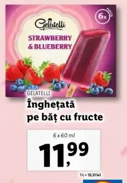 Lidl GELATELLI Înghețată pe băț, cu fructe Ofertă
