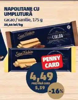 Penny Napolitane cu umplutură Ofertă